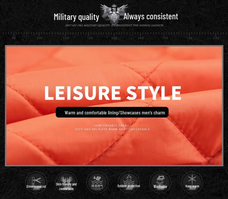 Мужская зимняя куртка большого размера со стойкой - Теплая, толстая хлопковая куртка-авиатор