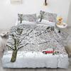 Snow Christmas Duvet Cover Set, Decorative 3 Piece Bedding Set With 2 Pillow Shams, Single King Queen Twin Size Bed Collection