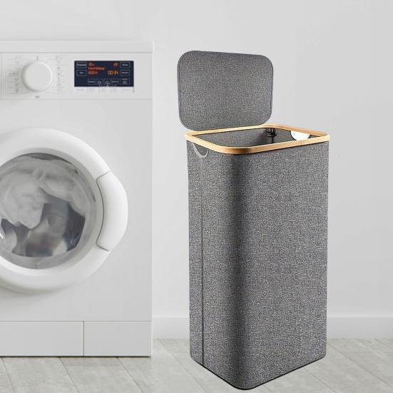 Корзина для белья с пылезащитной крышкой, складная конструкция, большая вместимость, водонепроницаемые игрушки, одеяла, органайзер для хранения, корзина для грязной одежды