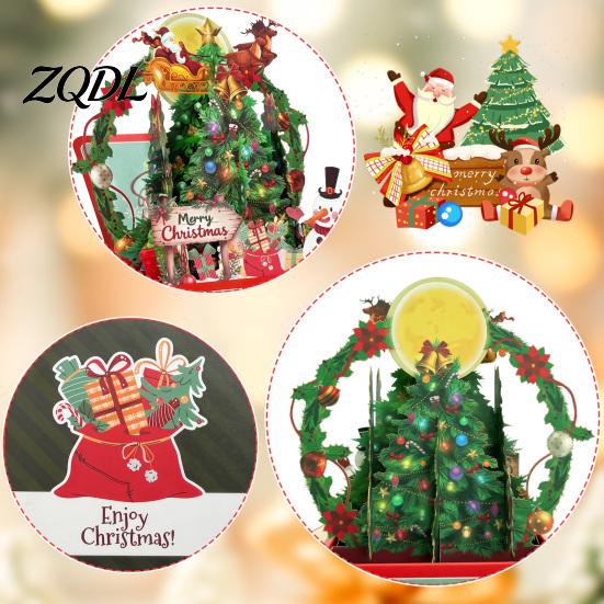 Personalized Xmas Blessing Cards Pop Up Christmas Card with Envelope And Note Card, Merry Creative Paper Craft Greeting Holiday for New Year,
