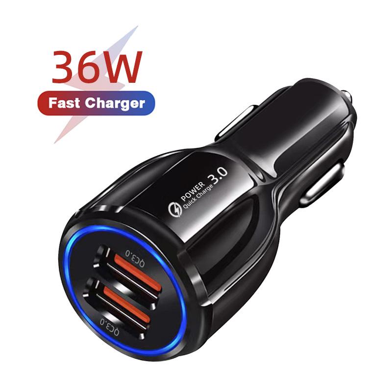 Dual USB QC3.0 Car Charger for Samsung & Huawei - Fast Charging On-Board Adapter