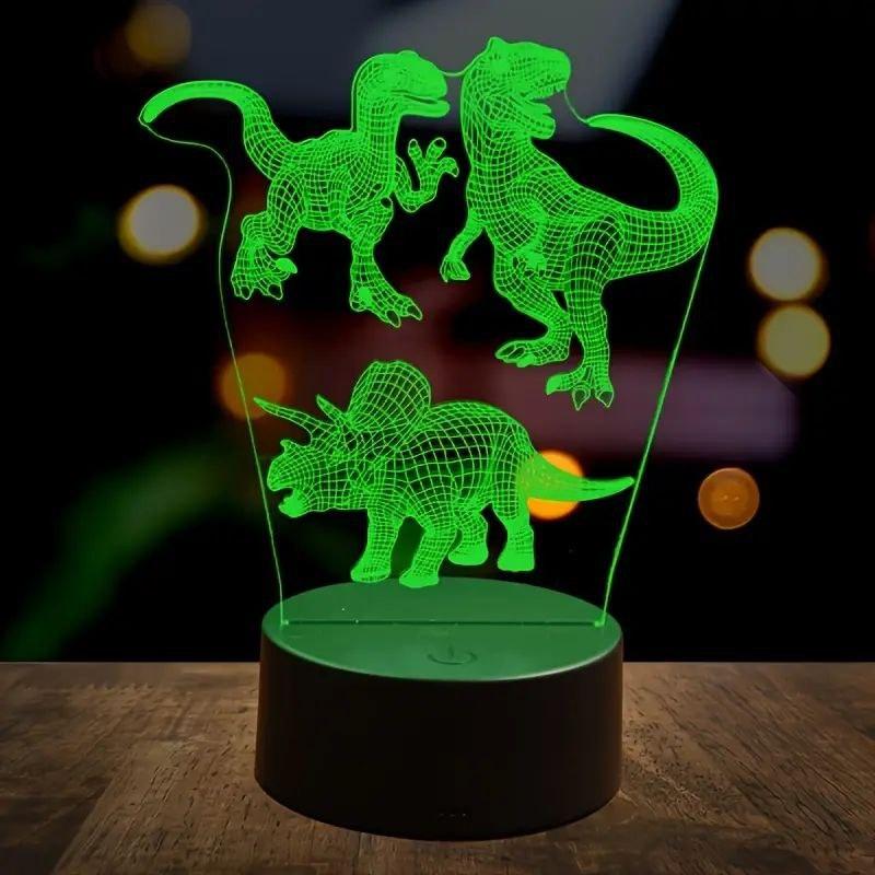 Night Light Lamp Dinosaur 3D Lamp Acrylic Night Light Decorative Decorations 19cm