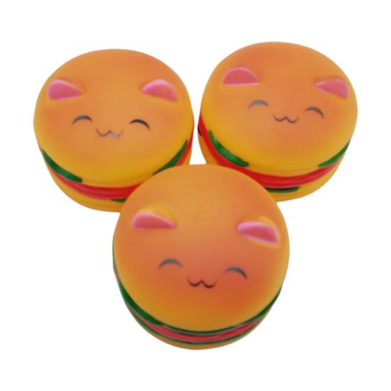 Жевательная игрушка для домашних животных, мультяшная форма гамбургера, устойчивая к укусам, высокая эластичность, облегчение тревоги, чистка зубов, мягкая