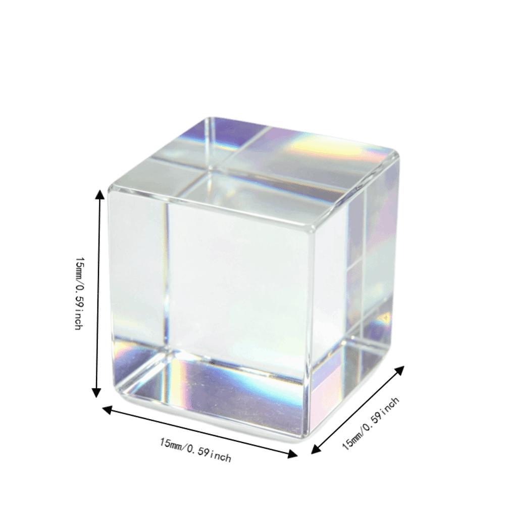 15x15mm Optical Glass Prism Cube Artificial Crystal Color Cube Prism X Cube Prism Home Decor