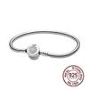 1/100 S925 silver heart crown snake bone bracelet women fashion jewelry DIY bracelet gift for her