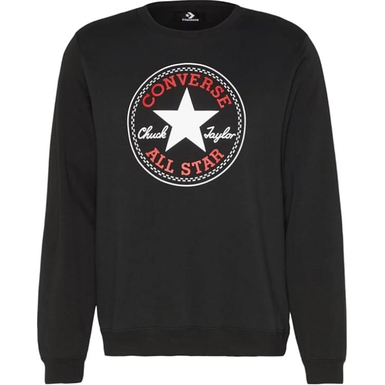 Converse Толстовка с круглым вырезом унисекс Chuck Patch Stand Fit Core Черный 10025472-A01