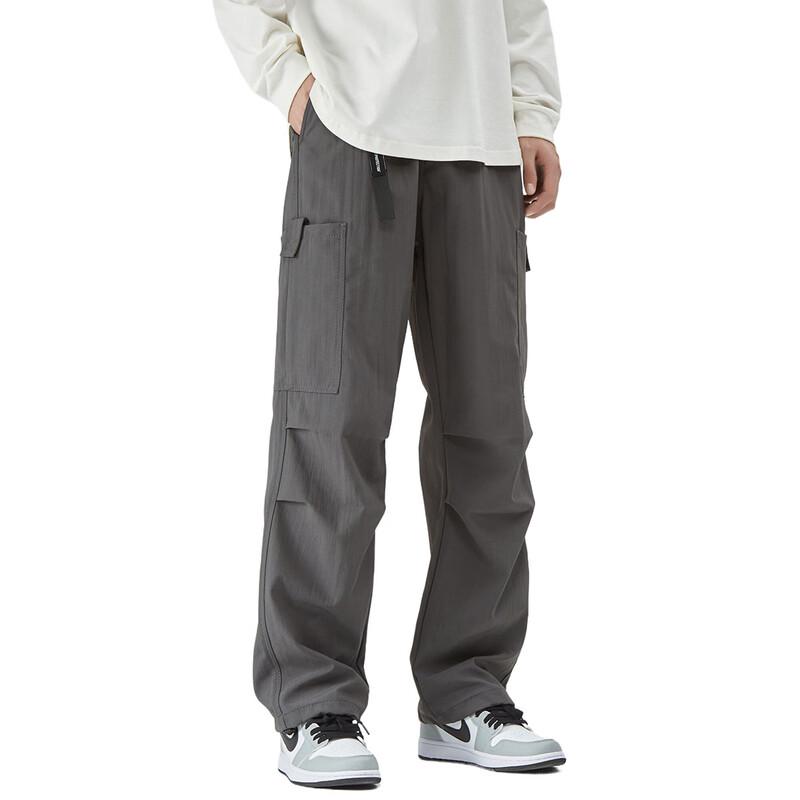 OVERPROTECTIONit Men's Sporty Straight-Leg Parachute Cargo Pants