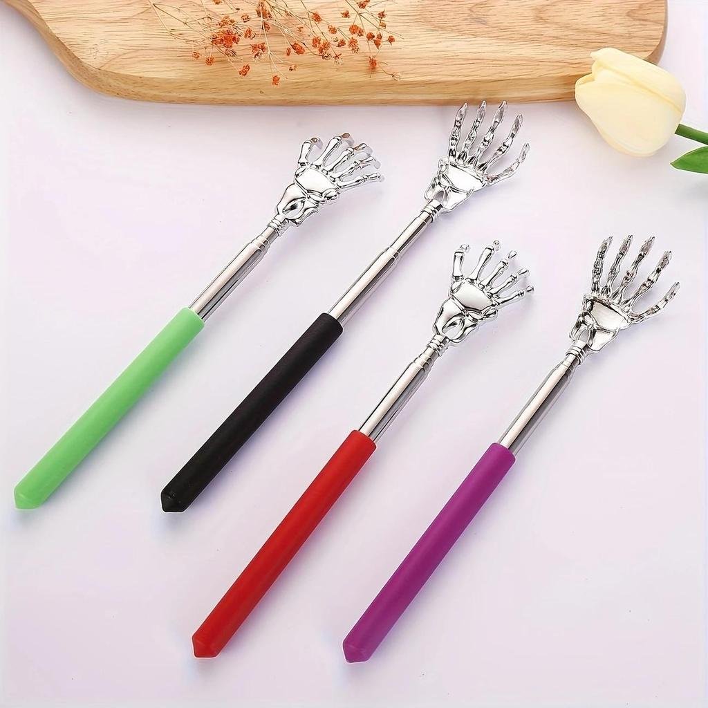 Adjustable Stainless Steel Back Scratcher with Retractable Claw for Portable and Convenient Massage and Tickle Relief