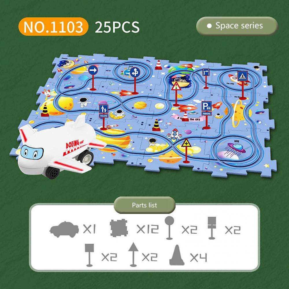 Детские игрушки для гоночной трассы, 25 шт., строительные игрушки для железнодорожных вагонов, пластиковые головоломки с милым транспортным средством, развивающие игрушки для критического мышления, игрушки Монтессори