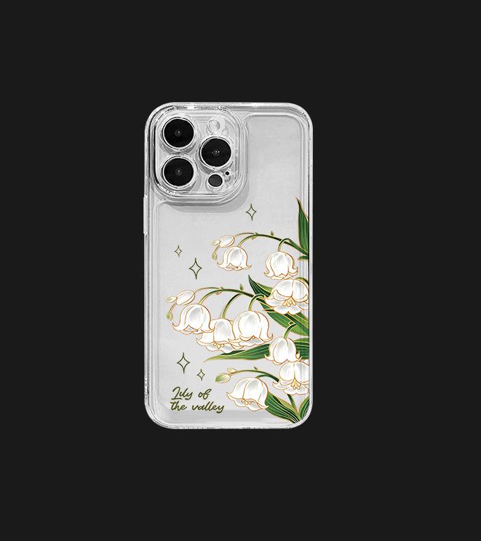 Мягкий чехол с весенним цветочным космическим узором для iPhone 13/14/15 Pro Max