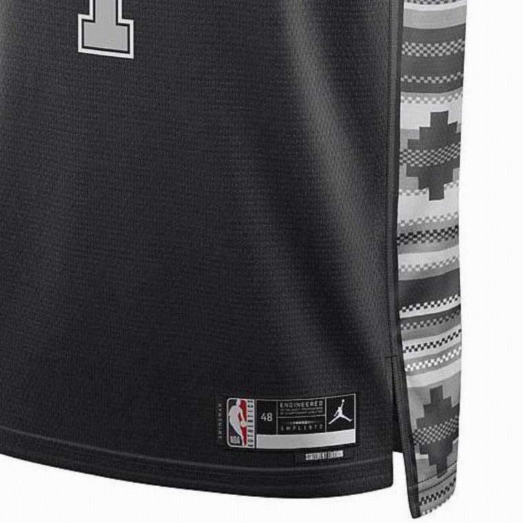Jordan NBA Victor Wembanyama Spurs 1 Limited Edition SW Jersey унисекс Jersey Black Light-Silver DO9543-014