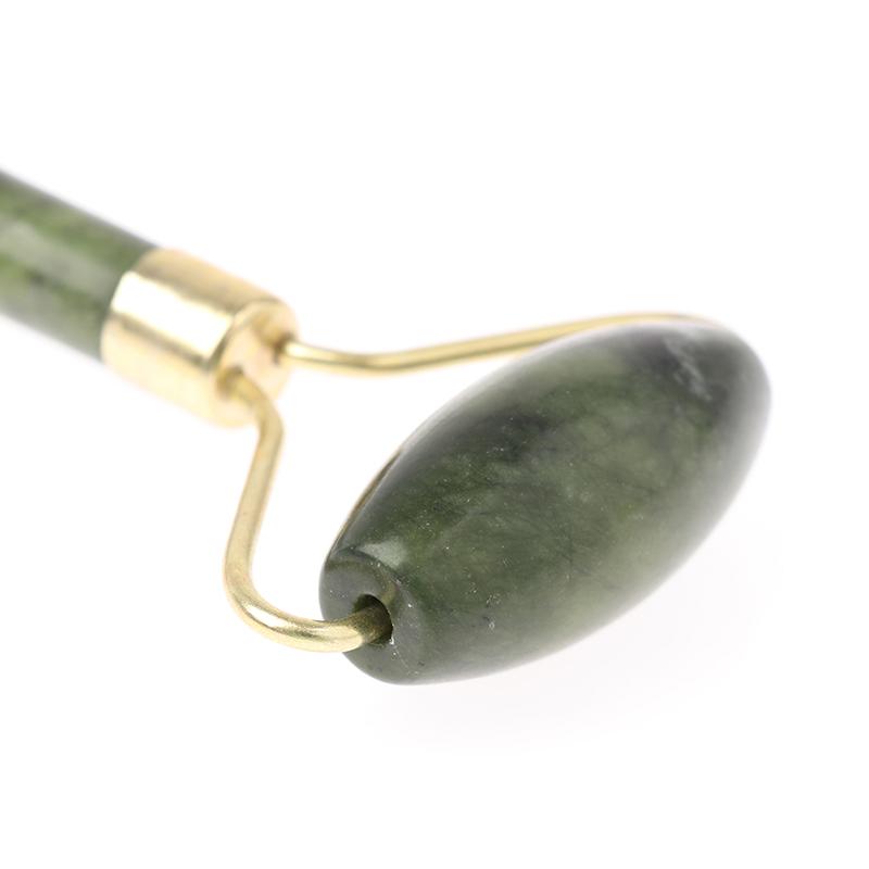 Натуральный нефритовый массажный ролик + доска Гуаша, спа-скребок, набор каменных массажеров для лица