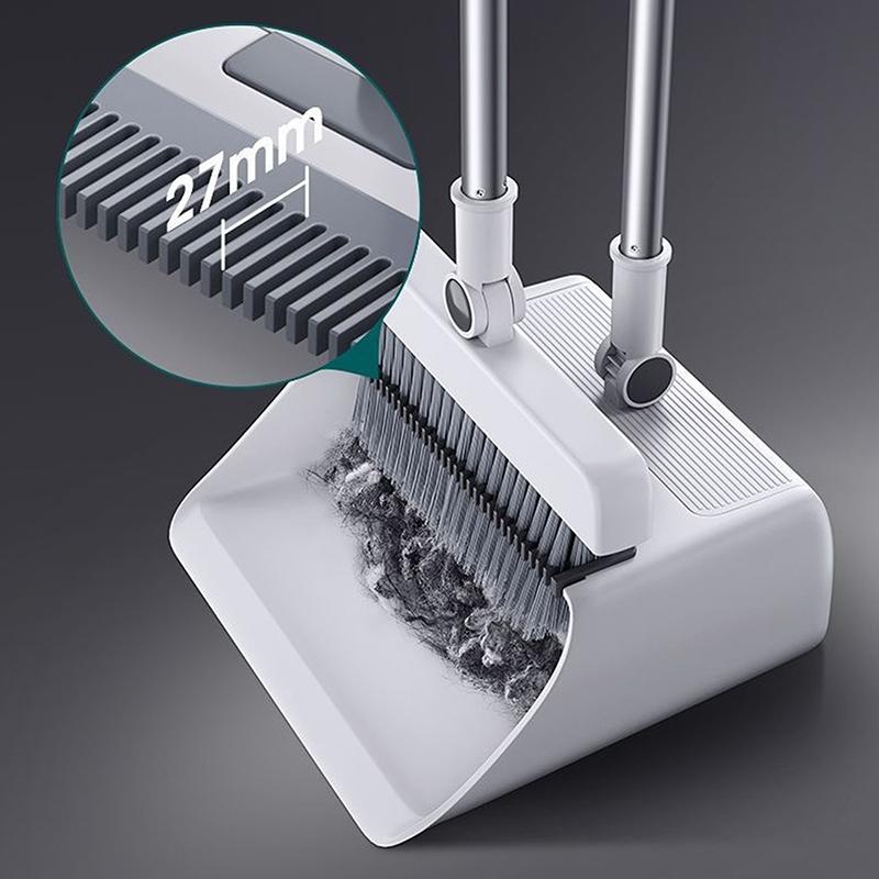 Effortless Home Cleaning with 3 in 1 Design Long Handled Floor Brush and Dustpan Set for All Surfaces