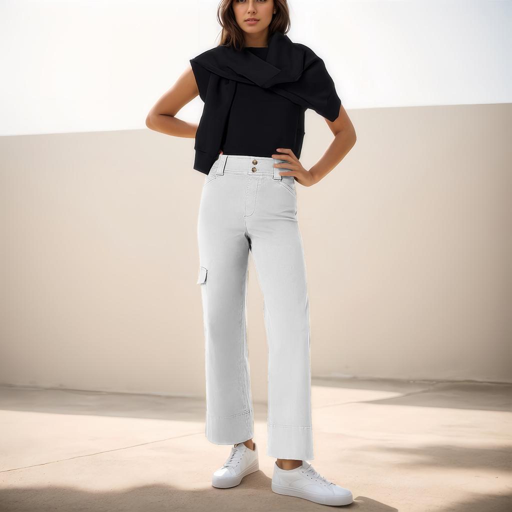 Широкие брюки для женщин, брюки для йоги, спортивные штаны с высокой талией и карманами, эластичные брюки, удобные спортивные спортивные штаны для тренировок