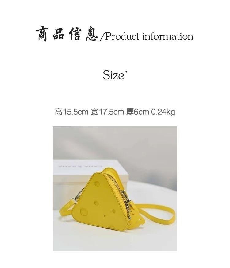 Симпатичная сумка с дырочками и сыром, маленькая женская сумка 2024 года, новый иностранный стиль, креативная треугольная сумка через плечо