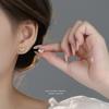 S925 Sterling Silver Gold Plated Butterfly Stud Earrings with Zircon, Dainty Fresh Fashion Jewelry for Women