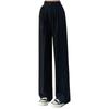 SAINT MARANT SL2414 Повседневные брюки Wide Leg с высокой талией, идеальны для офиса и размера, черные, женские, на резинке, талия, черные, брюки, костюмы, M,