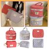 Women Plaid Cosmetic Bag Large Capacity Checkered Makeup Bag Fashion Sweet Makeup Brushes Storage Bag Practical Bag