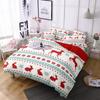 Красный Рождественский Пододеяльник Три Предмета Полиэстер 3D Цифровое Постельное Белье Домашний Текстиль