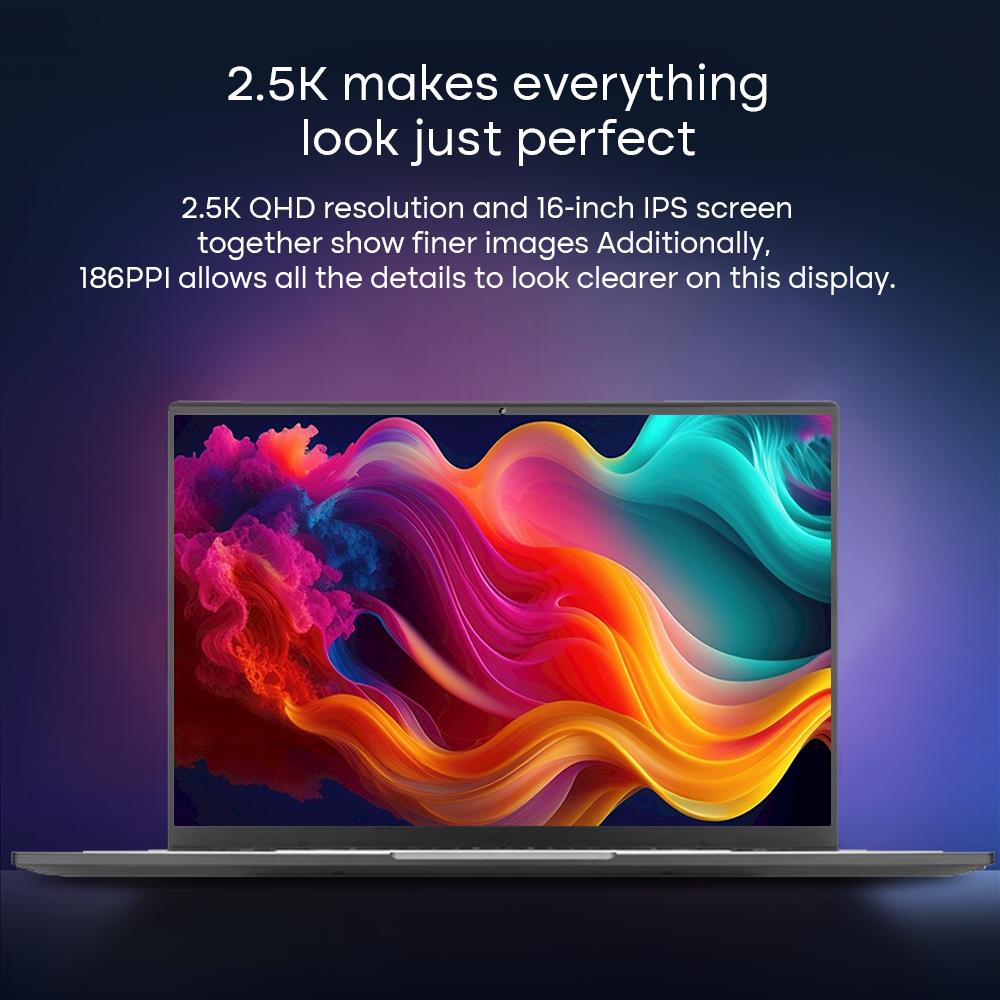 Ninkear Игровой ноутбук A16 AMD Ryzen 7 7735HS 16 ГБ DDR5 + 1 ТБ SSD 16 дюймов 2,5K 165 Гц WiFi6 Компьютер Ноутбук Windows 11 Ноутбук