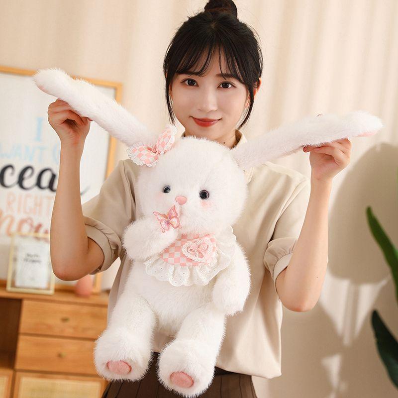 Cute Bear Doll White Rabbit Plush Toy Cat Doll Soothing Rag Doll Children'S Throw Pillow Birthday Gift