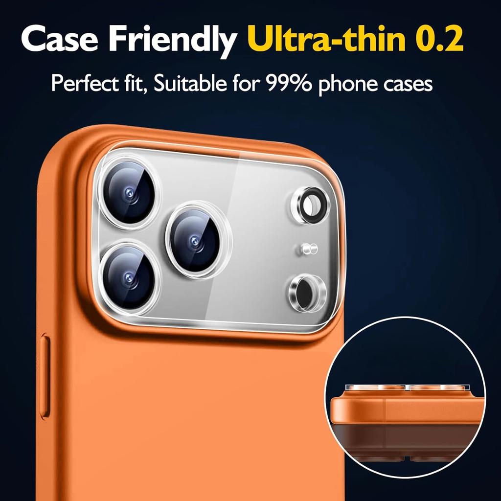 2 шт. Защитное стекло для объектива камеры мобильного телефона для iPhone17 Pro Max, Защитное стекло для экрана камеры телефона, Защита от царапин
