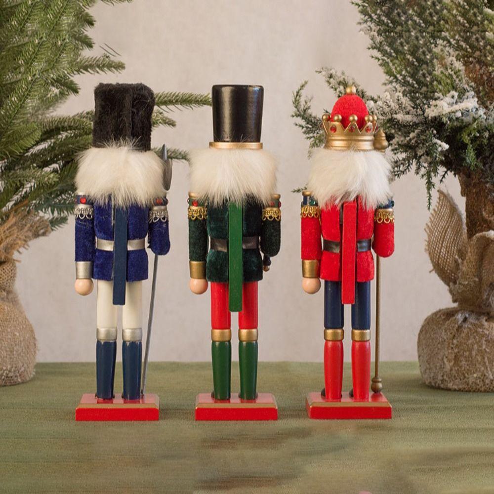 Vintage Soldier Doll Handicraft Handcraft Figurine Christmas Nutcracker Ornament Home