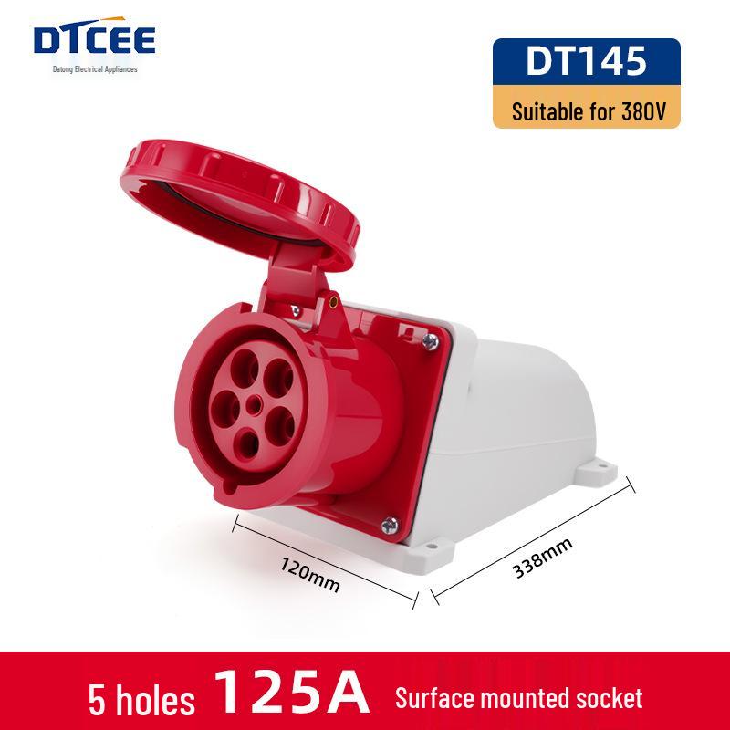 IP67 Waterproof Industrial 5-Pin 63A/125A Three-Phase Aviation Plug Connector