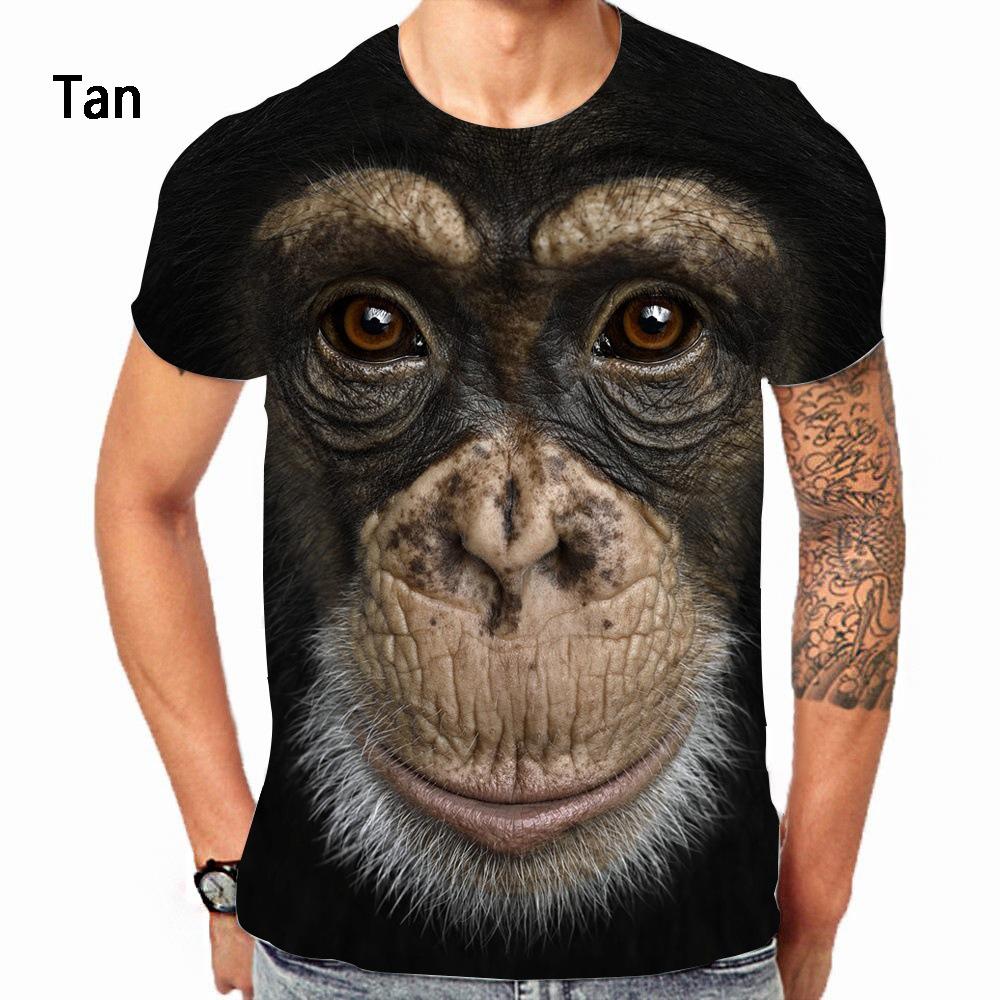 Interesting Monkey 3D Printed Adult Casual Short Sleeved T-shirt Plus Size Men Summer T-shirts
