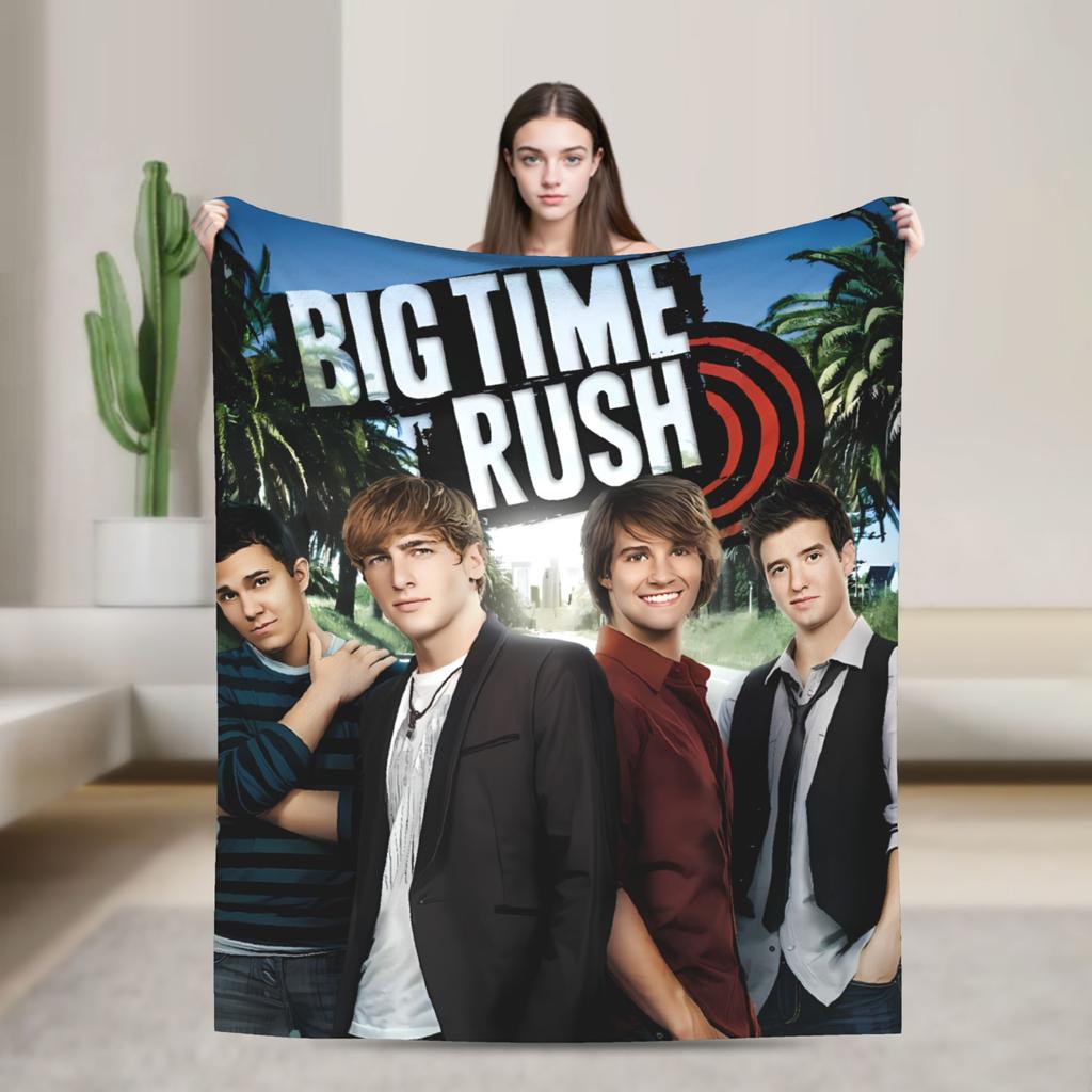 Big Time Rush Band  Flannel Blanket Winter  Super Soft Throw Blanket for Girls Boys Outdoor Funny Bedspread Sofa Bed Cover