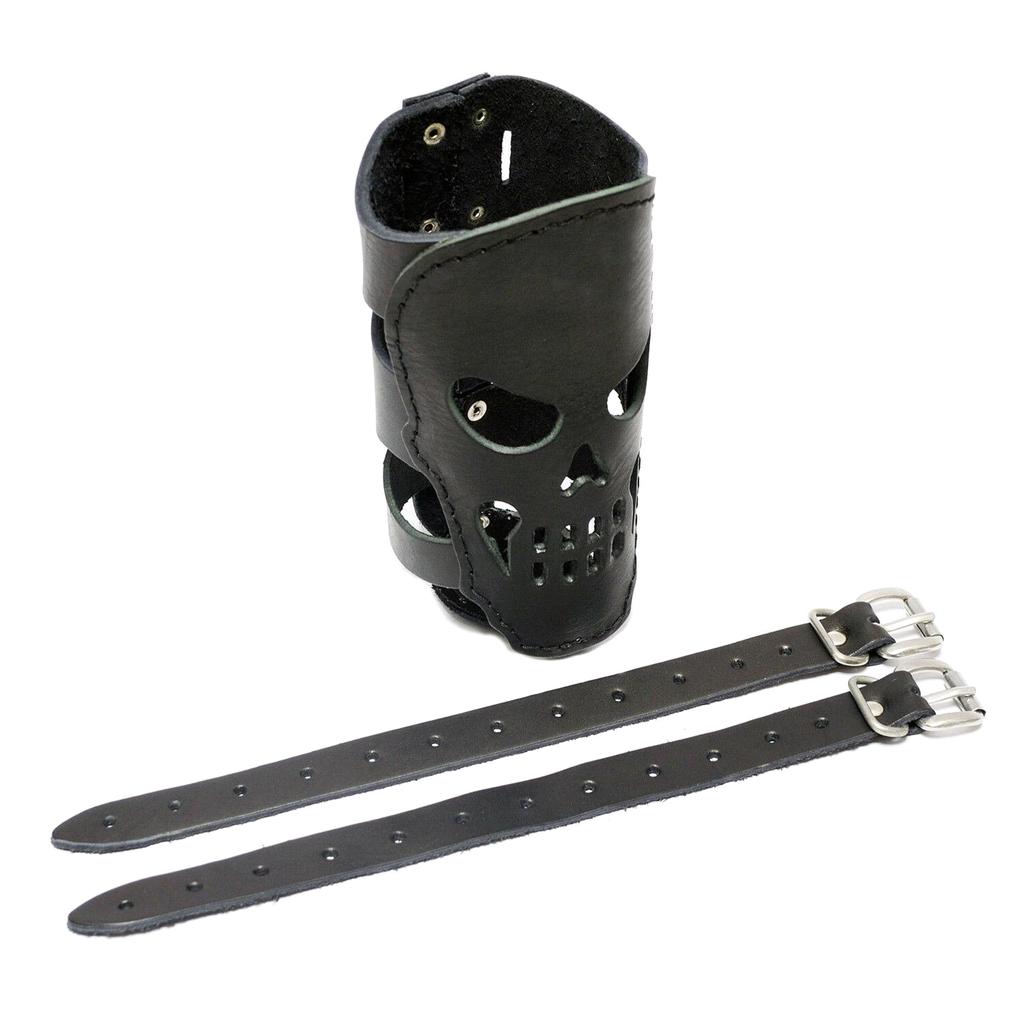 Мотоциклетный байкерский держатель для напитков из кожи, держатель для бутылки с водой и кофе с черепом, подарок, автомобильный стиль, велосипеды, универсальный