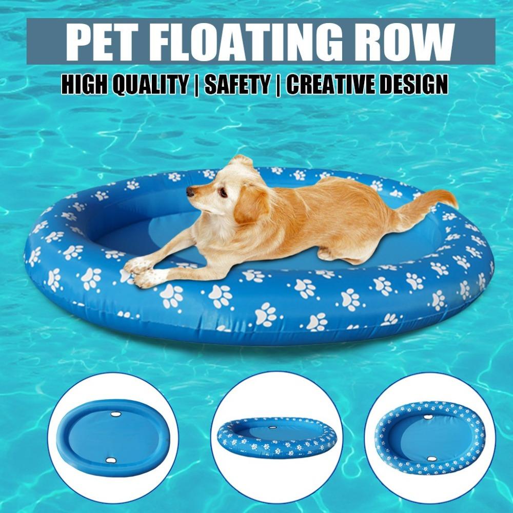 Oval Cushion Shape Pet Floating Raft Flat Center Inflatable Pet Toy Outdoor Water Games