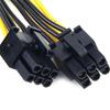 10Pcs 6 Pin Male To Dual 8 Pin (6+2Pin) Male PCIE PCI-E Cable 18AWG 50cm 20 Inch