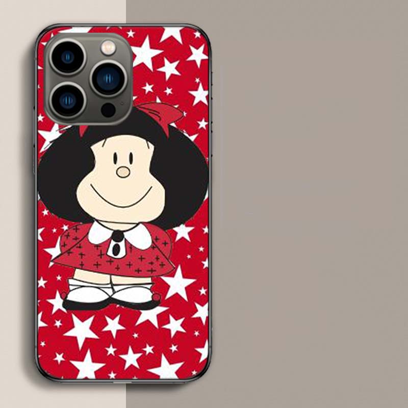 Mafalda Cartoon Phone Case For Apple Iphone 16E 16 17 Pro Max Air 15 Pro 14 Plus 12 13 Mini Cover Cute Fundas Silicone S