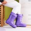 Европейские и американские зимние ботинки 2024 года, новые высокие хлопковые ботинки с плюшевой изоляцией EVA, водонепроницаемые и нескользящие резиновые сапоги