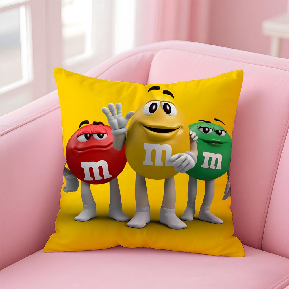 Мультяшная наволочка M-M&M's для дома и автомобиля, многоцелевая наволочка для подушки - Двусторонняя, мягкая и прочная для ежедневного использования