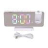 Digital Mirror Clock with Large Display RGB Colorful Gradient Projection Alarm Clock for Home