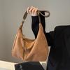 Retro Suede Shoulder Bag for Women Casual Large Capacity Work Commuting Shoulder Bag  Textured Versatile Crossbody Bag