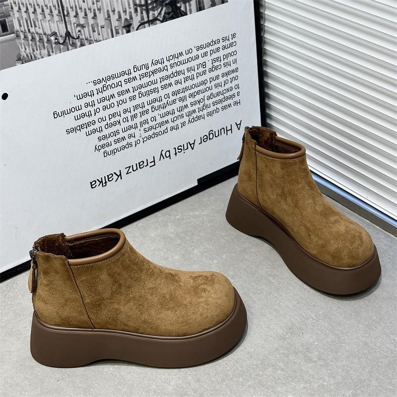 Новые зимние ботинки Martin на толстой подошве с завышенной талией 2024 года, короткие ботинки из утолщенной матовой кожи с мундштуком для сигарет, ботинки Chelsea