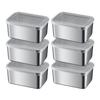 CHFNJJ Stainless Steel Storage Stainless Steel Deep Kitchen Food Storage Refrigerator PE Lid Included Container, Tray, Design, Container, Safe,