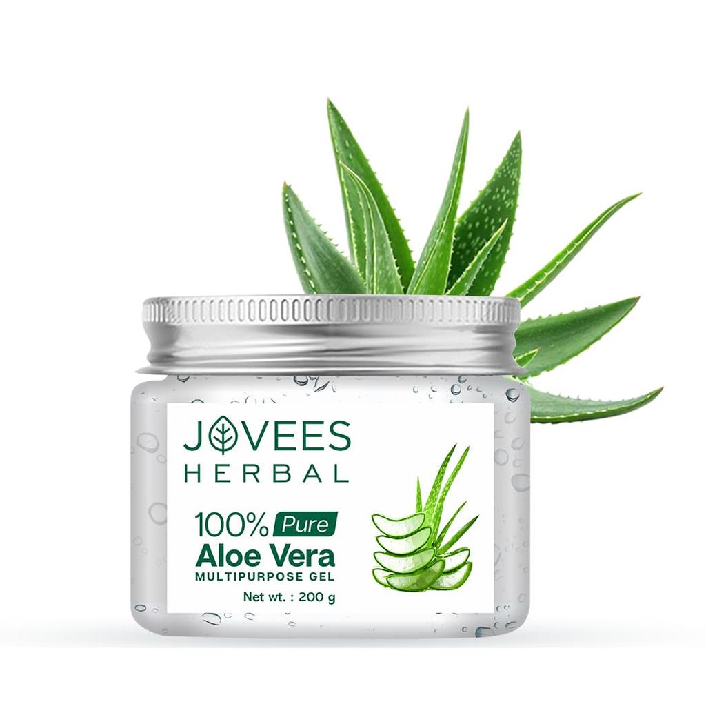 Jovees Растительный 100% Чистый Гель Алоэ Вера 200 г Упаковка для Лица Волос Увлажнение Успокаивающий Антивозрастной Уход за Кожей