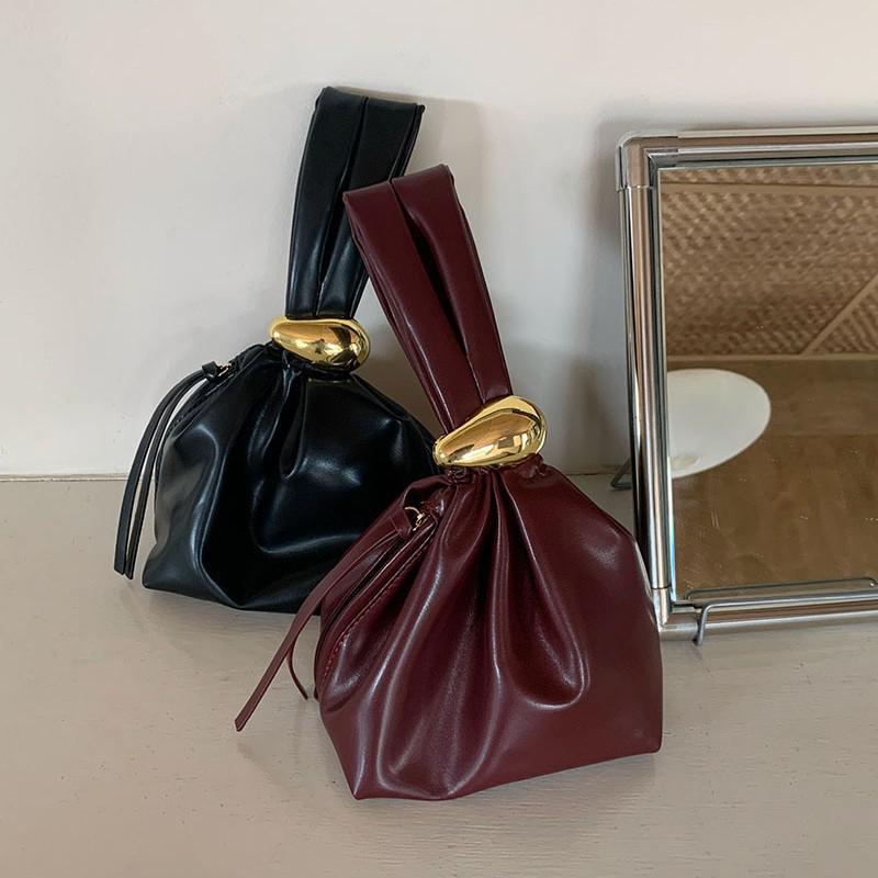 Модная дизайнерская женская маленькая сумочка из мягкой кожи, плиссированная женская мини-сумка-клатч, женская вечерняя сумка-ведро для вечеринок