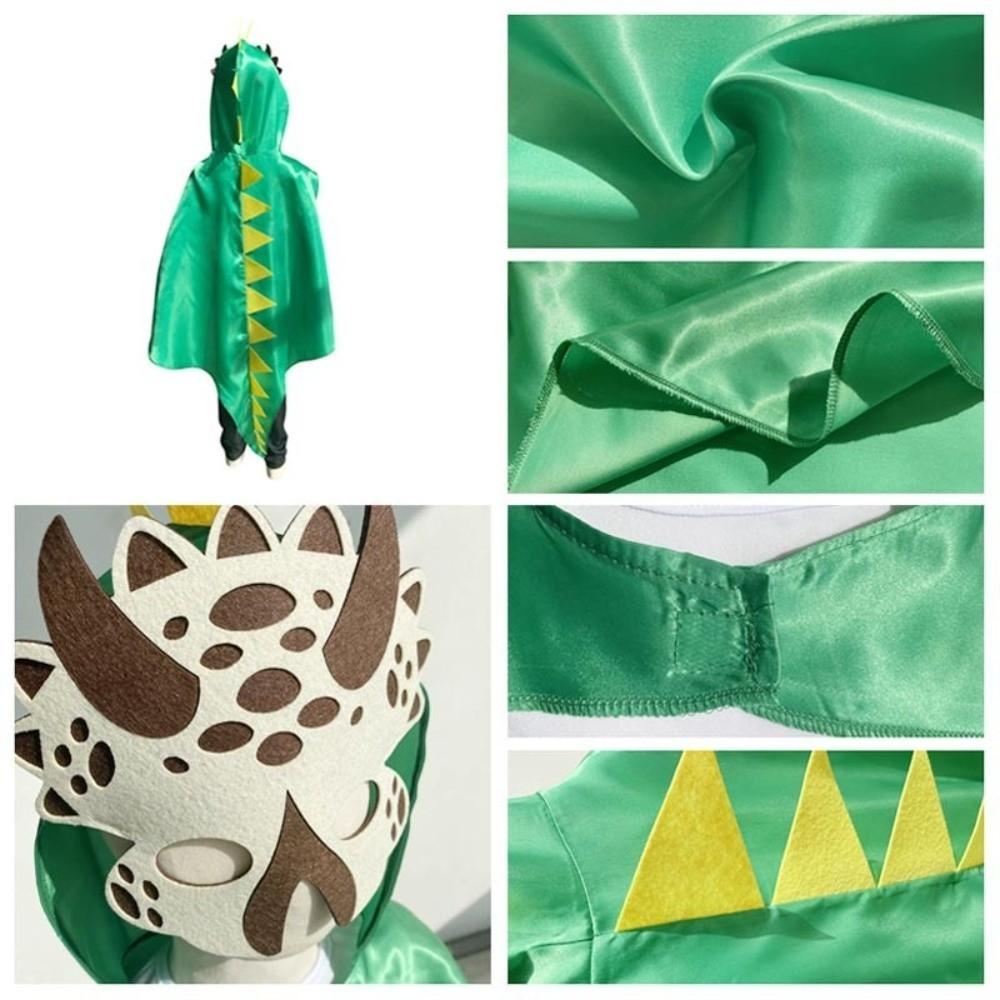 Mask Dragon Cloak Hooded Cape Dinosaur Costume Cute Halloween Kids Costume  Outdoor