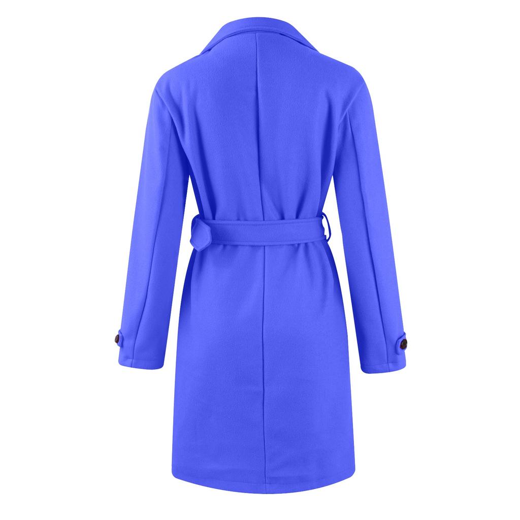 Женская шерстяная куртка больших размеров с воротником-стойкой на пуговицах