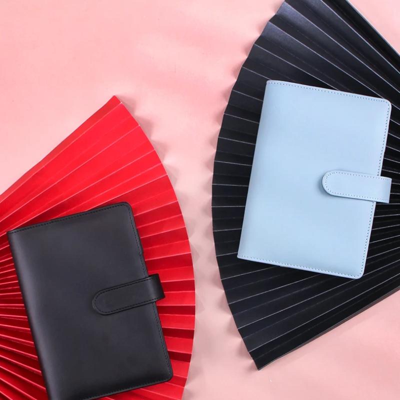 NEW Macaroon Color A6/A5 PU Leather DIY Binder Notebook Cover Diary Agenda Planner Paper Cover School Stationery