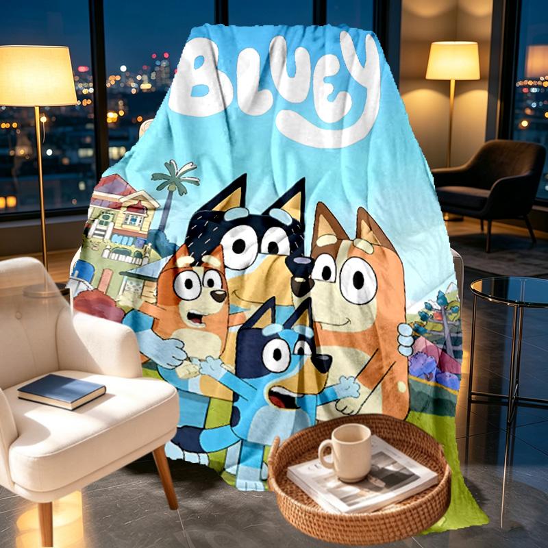 Bluey Print Blanket - Soft & Comfortable, for Bedroom, Travel, Sofa, Home Decoration - Birthday Christmas Gift for Friend