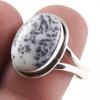 Natural Dendrite Opal Gemstone Handmade 925 Sterling Silver Gift Ring S.9 k4P23