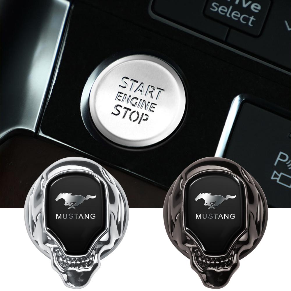 SFXU9 Car Badge One-click Start Protective Cover Interior Start/Stop Button Decoration For Ford ST FOCUS 3 Mondeo Fiesta Kuga MK2 MK3