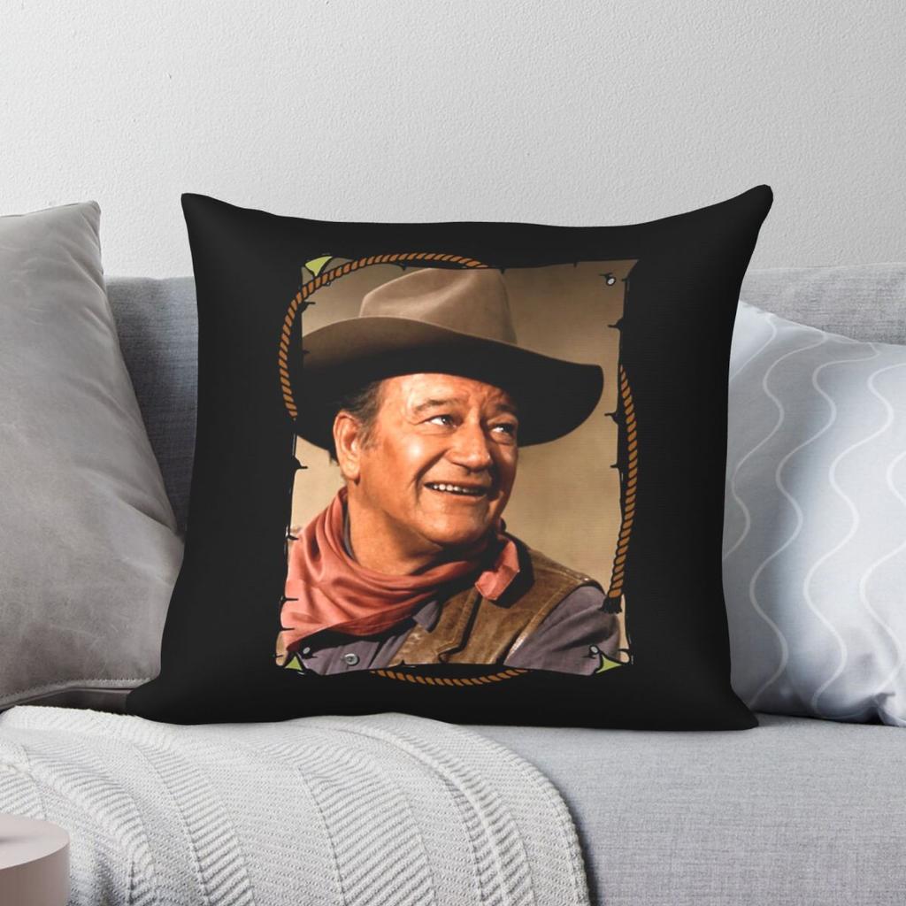 John Wayne The Duke Square Pillowcase Polyester Linen Velvet Pattern Zip Decorative Sofa Cushion Cover
