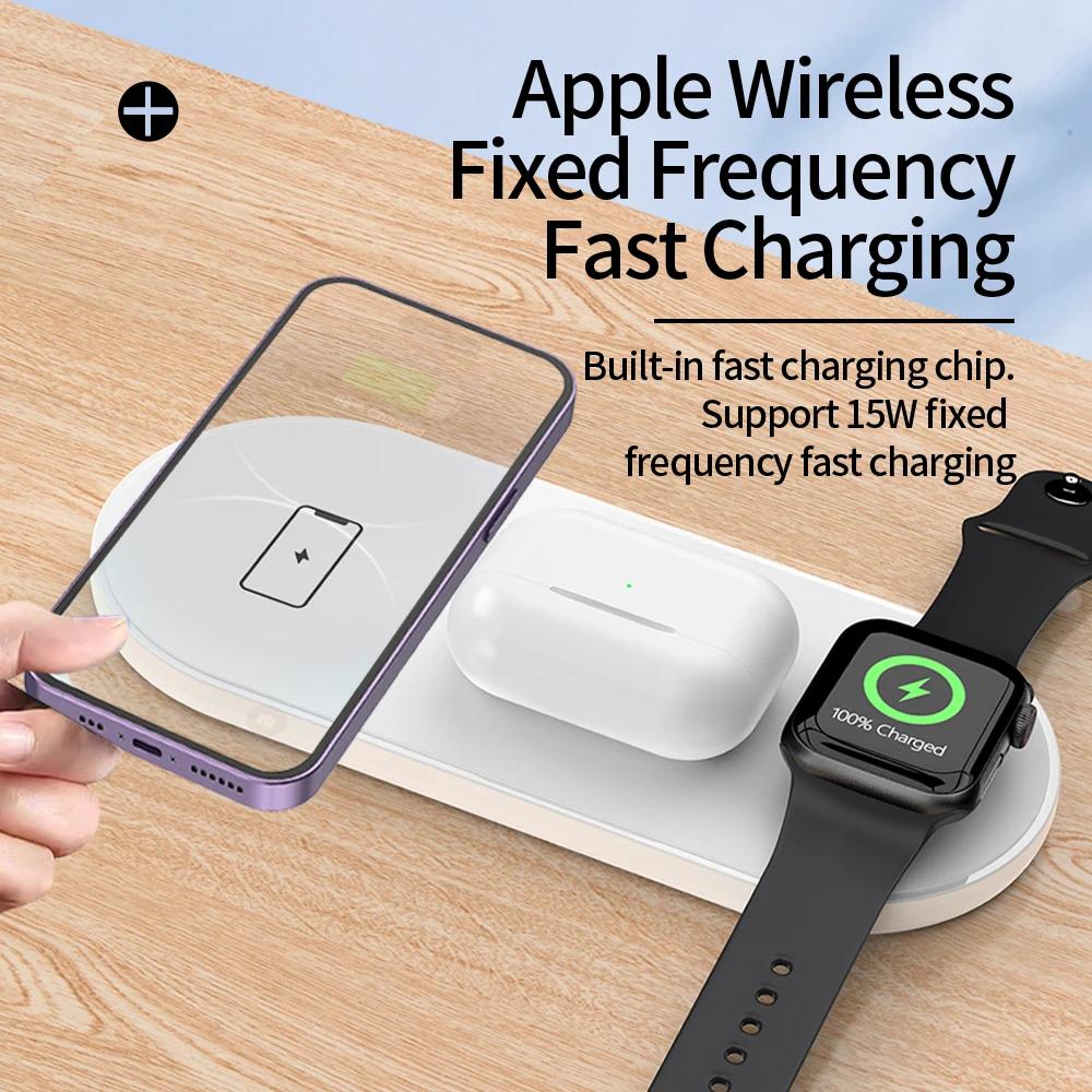 30 Вт 3 в 1 беспроводная зарядная панель для iPhone 15 14 13 12 11 Pro Max 8 X Watch 8 7 6 AirPods быстрая беспроводная зарядная станция
